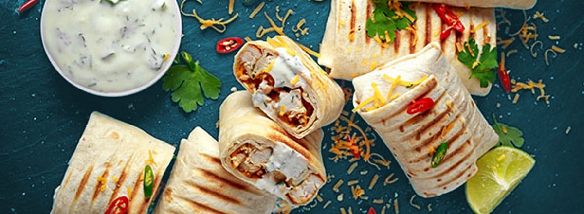 Wraps mit Hähnchen und Tzatziki