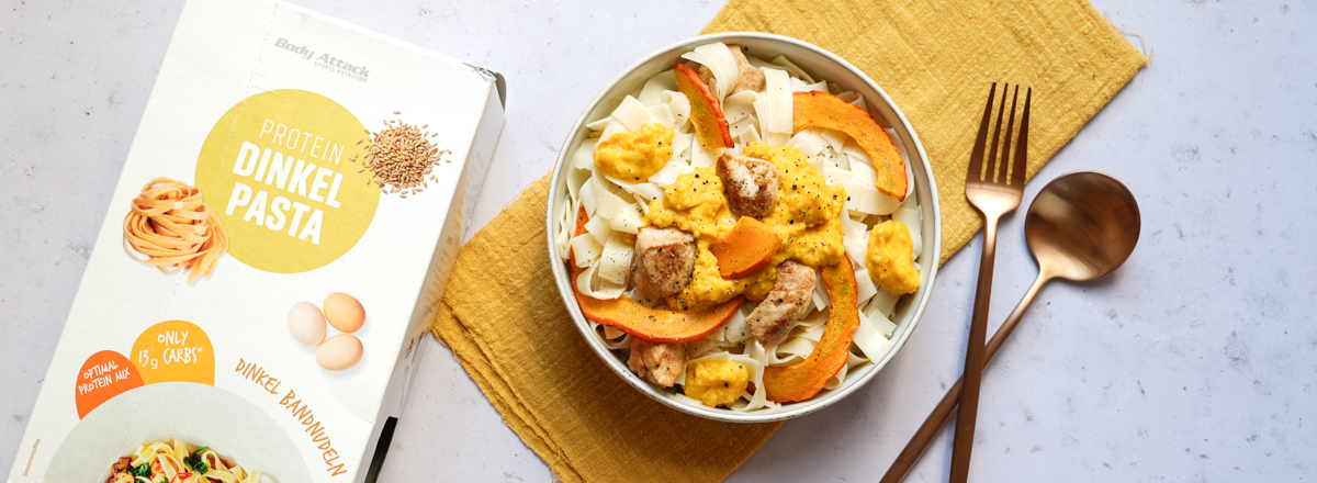 Protein Chicken Kürbis Pasta