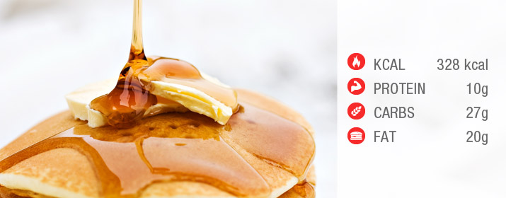 Protein Pfannkuchen mit Caramel Sirup