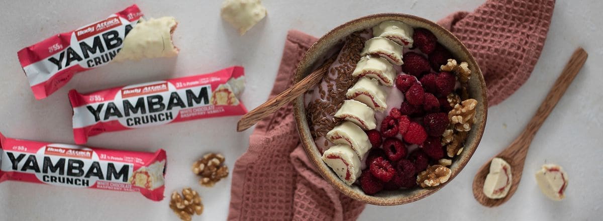 Himbeer Smoothie-Quark Bowl