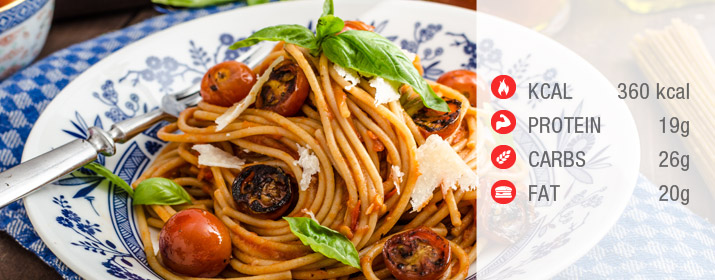 Vollkorn Spaghetti auf Marinara Sauce